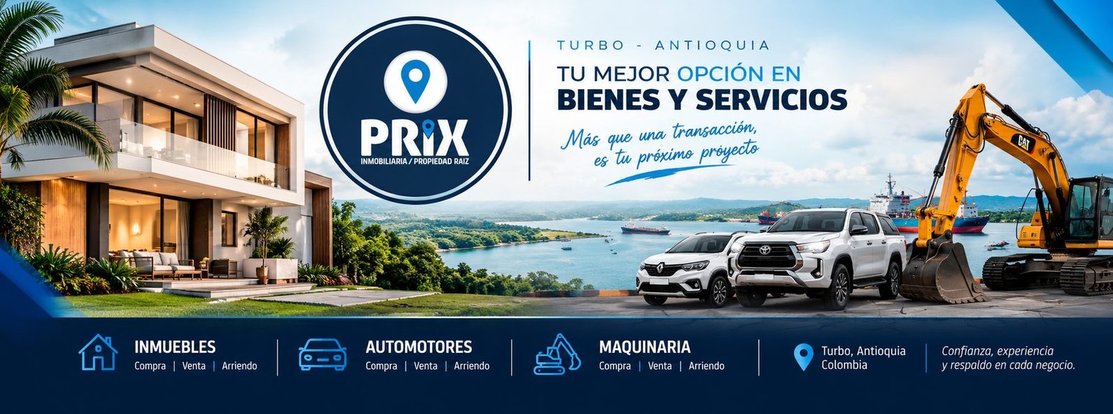 PRIX INMOBILIARIA en Turbo, Antioquia. Tu mejor opción en bienes y servicios: inmuebles, automotores y maquinaria.